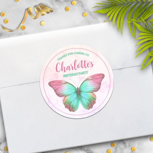 Butterfly Party Favor Thank You Stickers (Creator Uploaded)