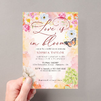 Butterfly Pastel Floral Bridal Shower invitations