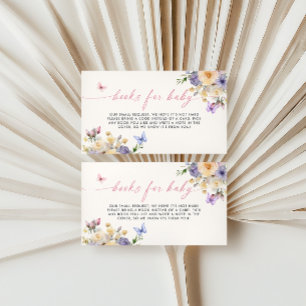 Butterfly Pastel Florals Books For Baby Enclosure Card