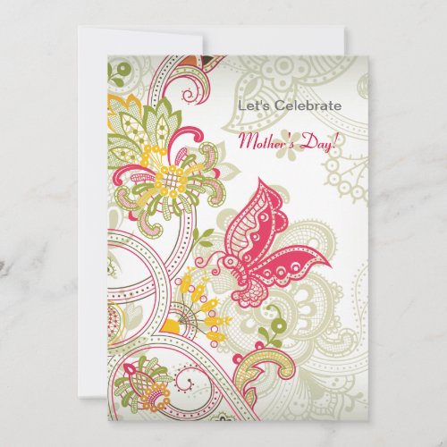 Butterfly Patch Mother's Day Invitation