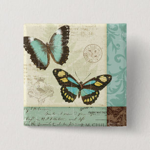 Butterfly Patchwork Button