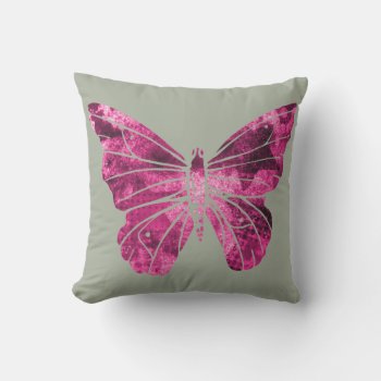 Butterfly  Patio Cushion Or Grey Decor Pillow by Lighthouse_Route at Zazzle