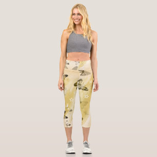 Butterfly Pattern 10 Capri Leggings
