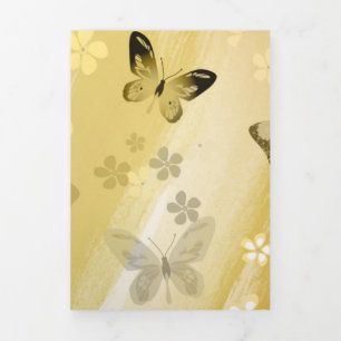 Butterfly Pattern 10 Tri-Fold Holiday Card