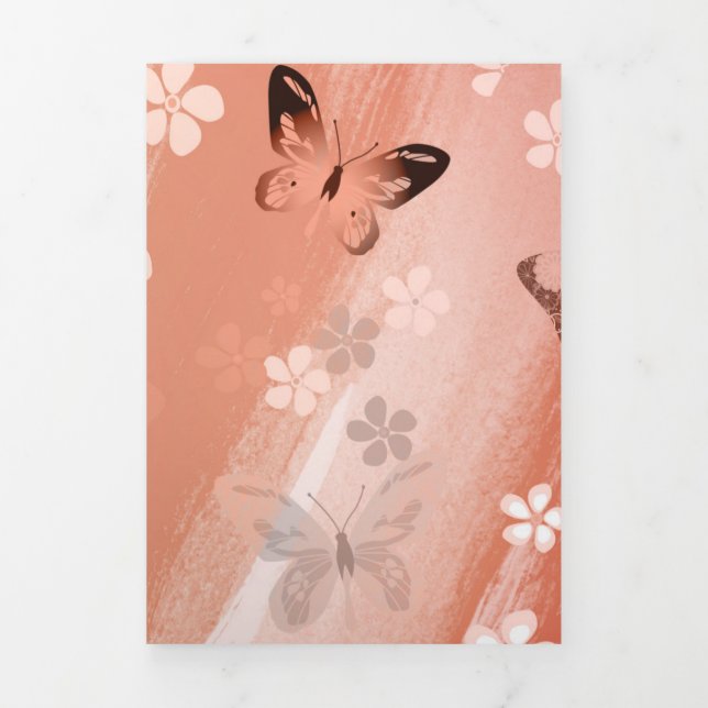 Butterfly Pattern 11 Tri-Fold Holiday Card (Cover)