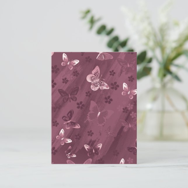 Butterfly Pattern 16 Holiday Postcard (Standing Front)
