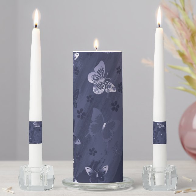 Butterfly Pattern 17 Unity Candle Set (In Situ)