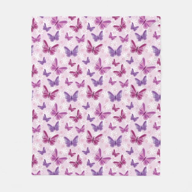 butterfly pattern 2 fleece blanket (Front)