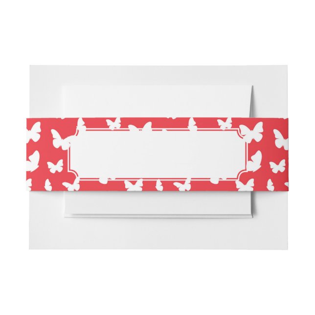 Butterfly pattern 2 invitation belly band (Front Example)
