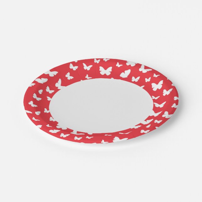 Butterfly pattern 2 paper plates (Angled)