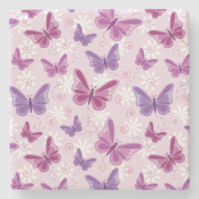 butterfly pattern 2 stone coaster (Front)