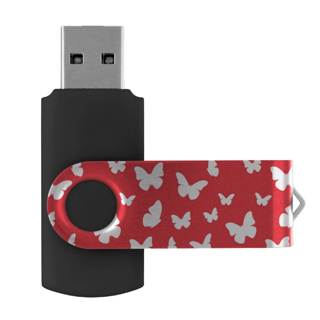 Butterfly pattern 2 USB flash drive (Opened)