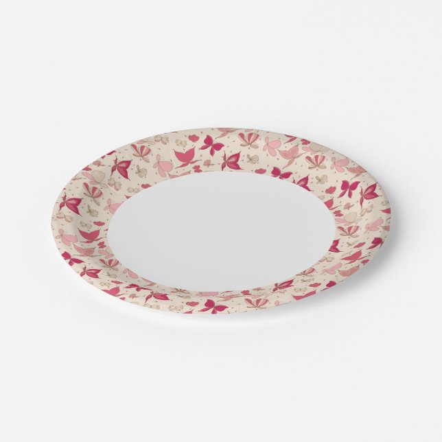 butterfly pattern 3 paper plates (Angled)