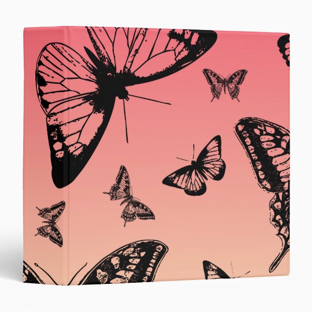 Butterfly Pattern 3 Ring Binder (Front/Spine)