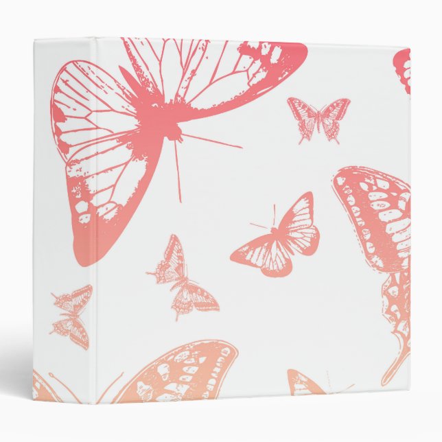 Butterfly Pattern 3 Ring Binder (Front/Spine)