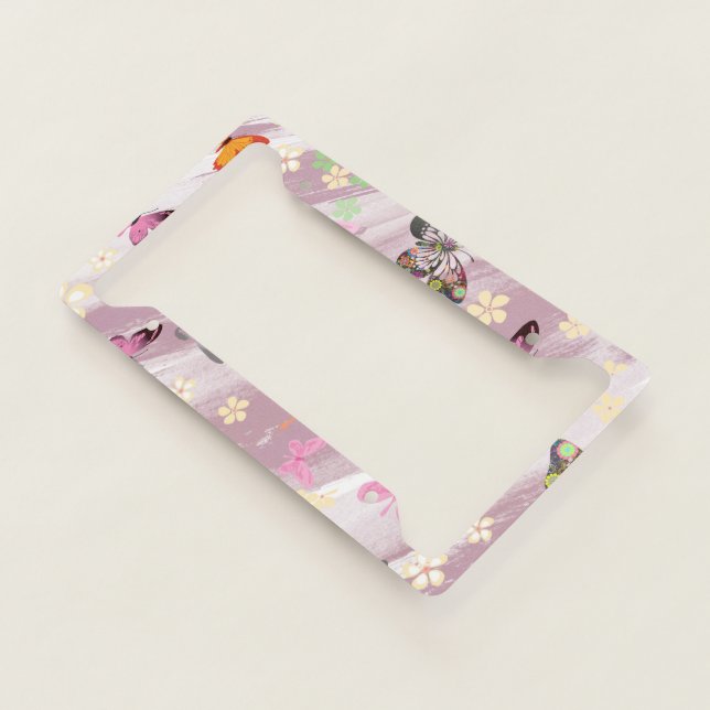 Butterfly Pattern 7 License Plate Frame (3/4)