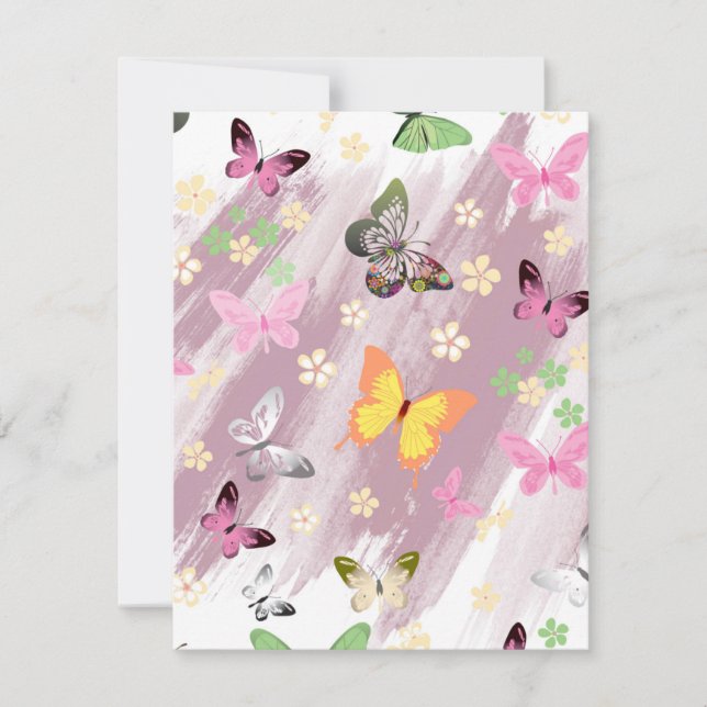 Butterfly Pattern 7 Note Card (Front)