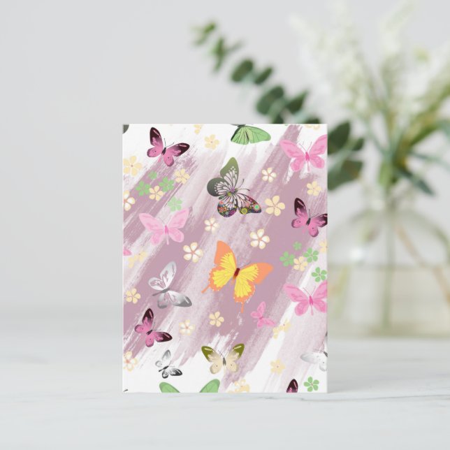 Butterfly Pattern 7 Postcard (Standing Front)