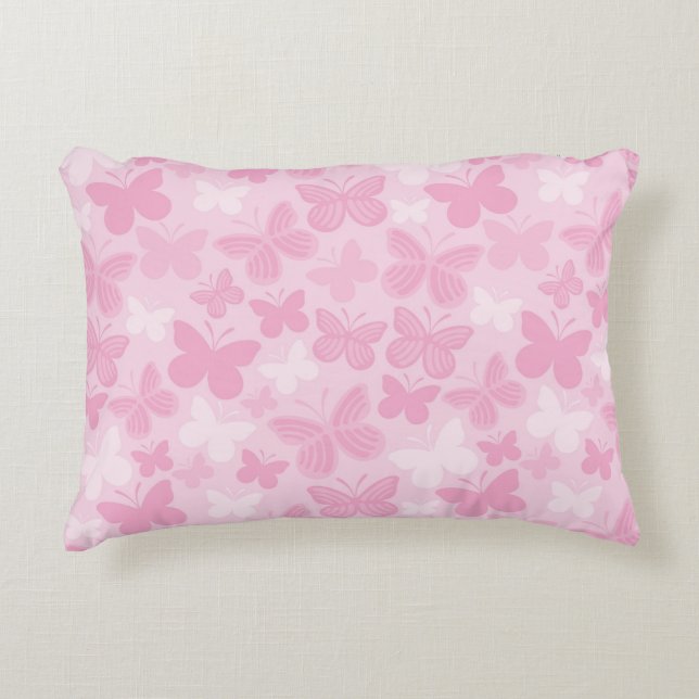 Butterfly pattern accent pillow (Front)
