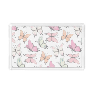 Butterfly Pattern Acrylic Tray