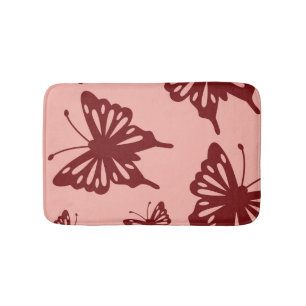 butterfly pattern bathroom mat