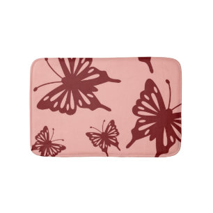 butterfly pattern bathroom mat