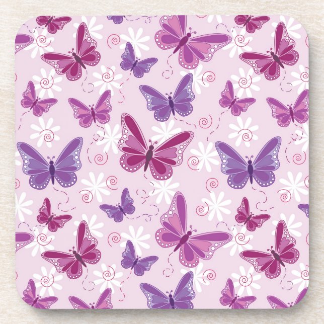 butterfly pattern beverage coaster (Front)