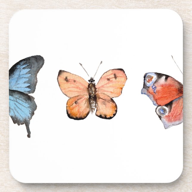 Butterfly Pattern Beverage Coaster (Front)