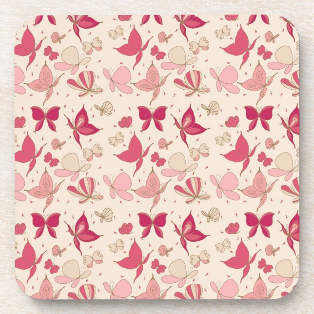 butterfly pattern beverage coaster (Front)