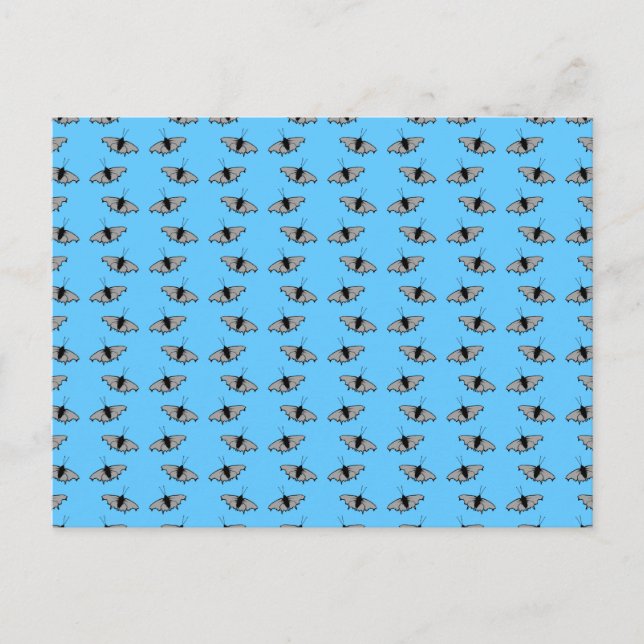 Butterfly Pattern. Blue. Postcard (Front)