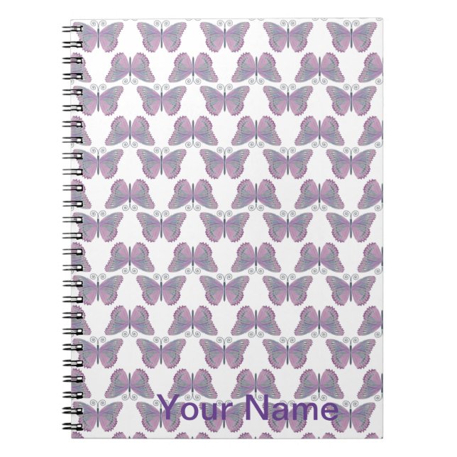 Butterfly Pattern Customizable Notebook (Front)