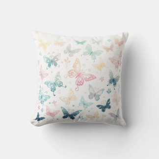 Butterfly Pattern Design for Charming Home Décor Throw Pillow