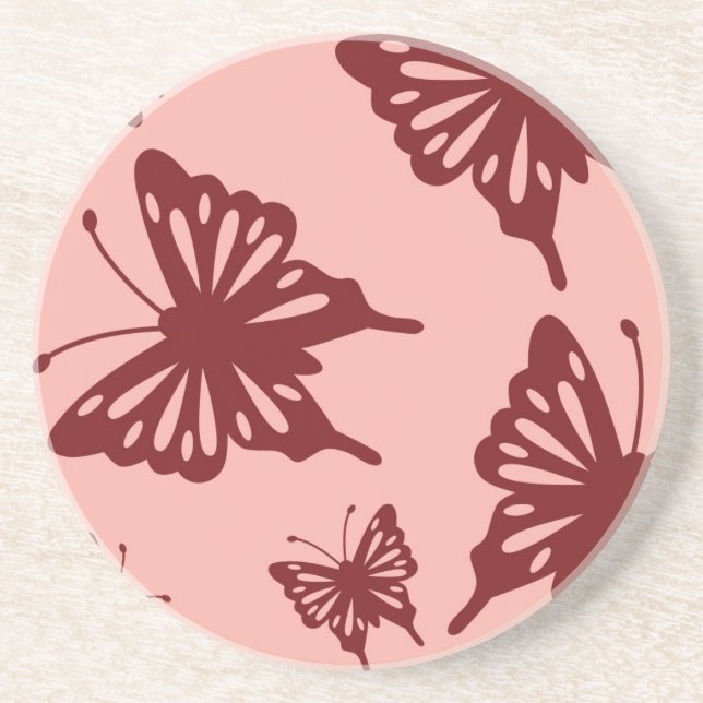 butterfly pattern drink coaster (Front)