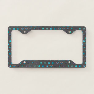 Butterfly Pattern (Grey) License Plate Frame