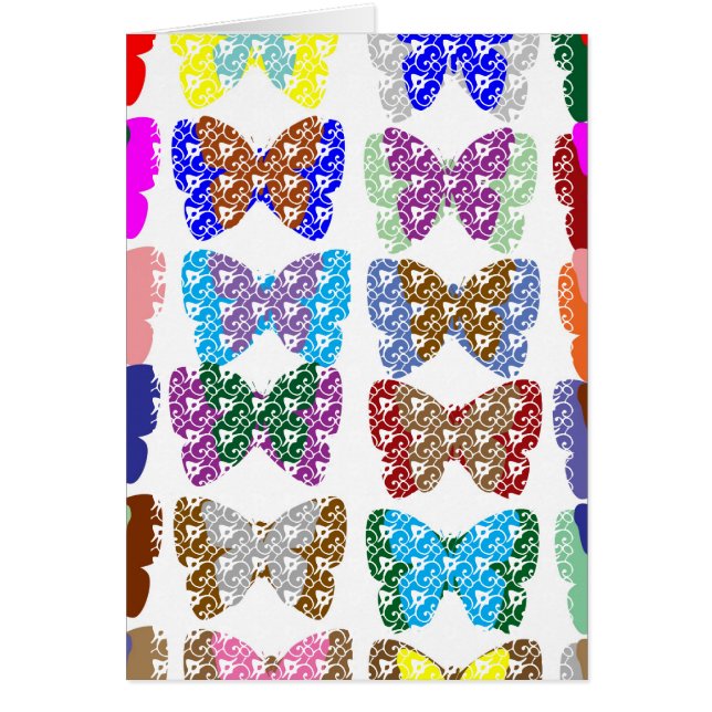 Butterfly  Pattern Jewel- Add Text or Image Cards (Front)