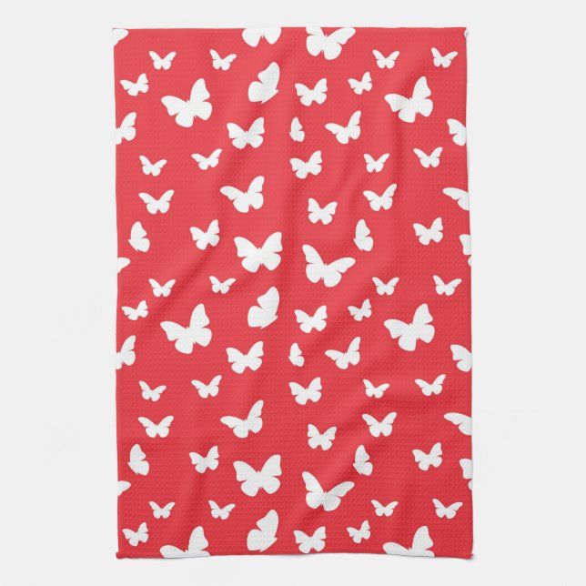 Butterfly pattern kitchen towel (Vertical)