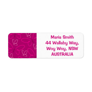 Butterfly pattern label