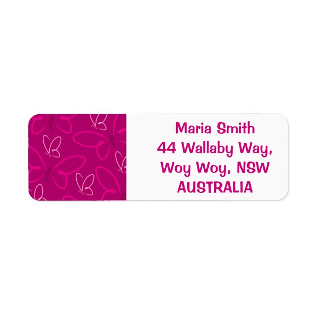 Butterfly pattern label (Front)