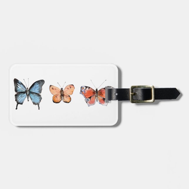 Butterfly Pattern Luggage Tag (Front Horizontal)