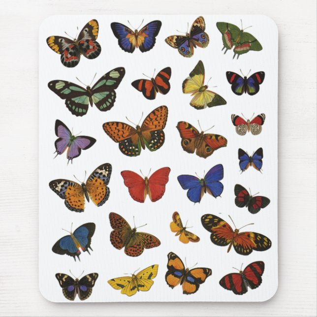 Butterfly Pattern – Nature-Inspired Botanical Mouse Pad (Front)