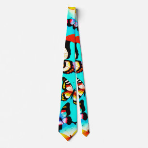 Butterfly pattern neck tie