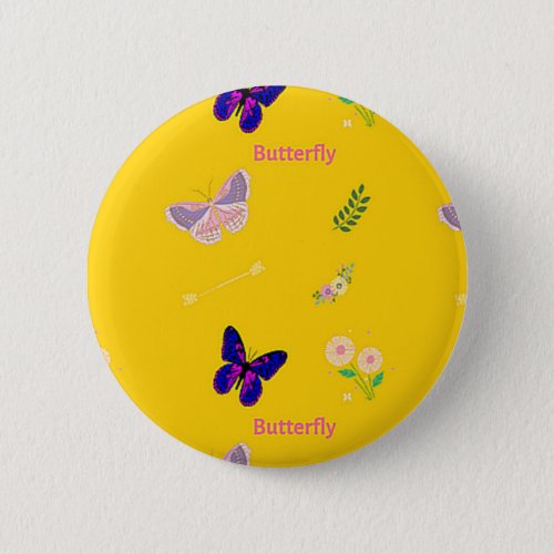 Butterfly pattern on yellow button