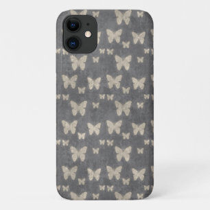 Butterfly Pattern, Pattern Of Butterflies, Gray iPhone 11 Case