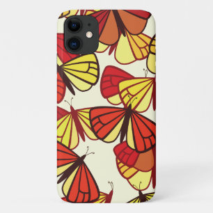 Butterfly Pattern, Pattern Of Butterflies, Red iPhone 11 Case