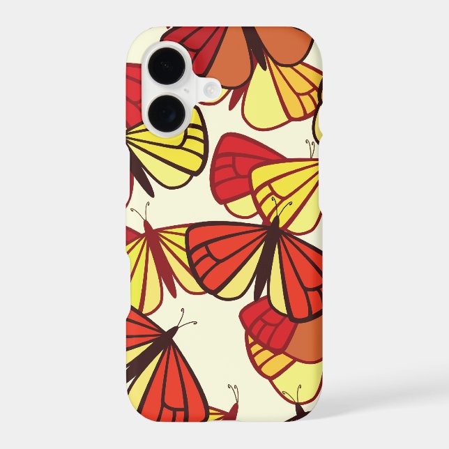 Butterfly Pattern, Pattern Of Butterflies, Red Iphone Case (Back)