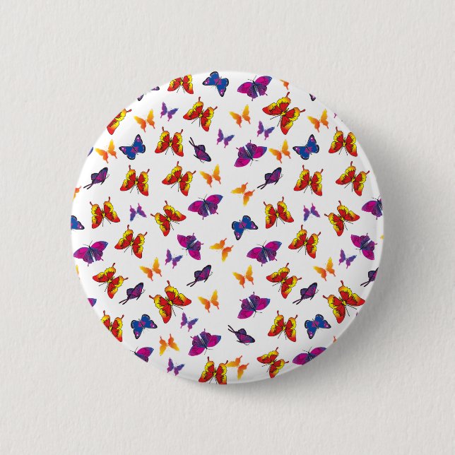 Butterfly Pattern Pinback Button (Front)