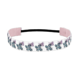 Butterfly Pattern Pink Blue Butterflies Athletic Headband