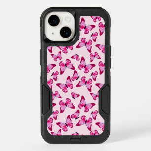 Butterfly Pattern Pretty Pink Purple OtterBox iPhone 14 Case