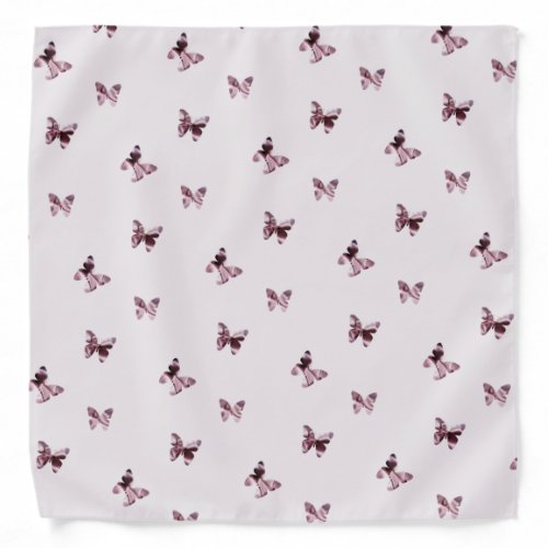 Butterfly Pattern Pretty Pink Satin Wings Feminine Bandana