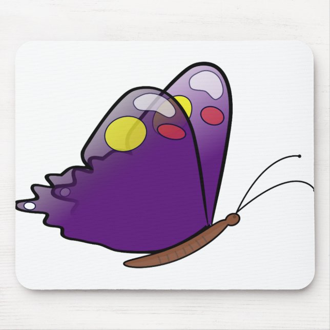 Butterfly Pattern Purple Colors Wings Insect Mouse Pad (Front)